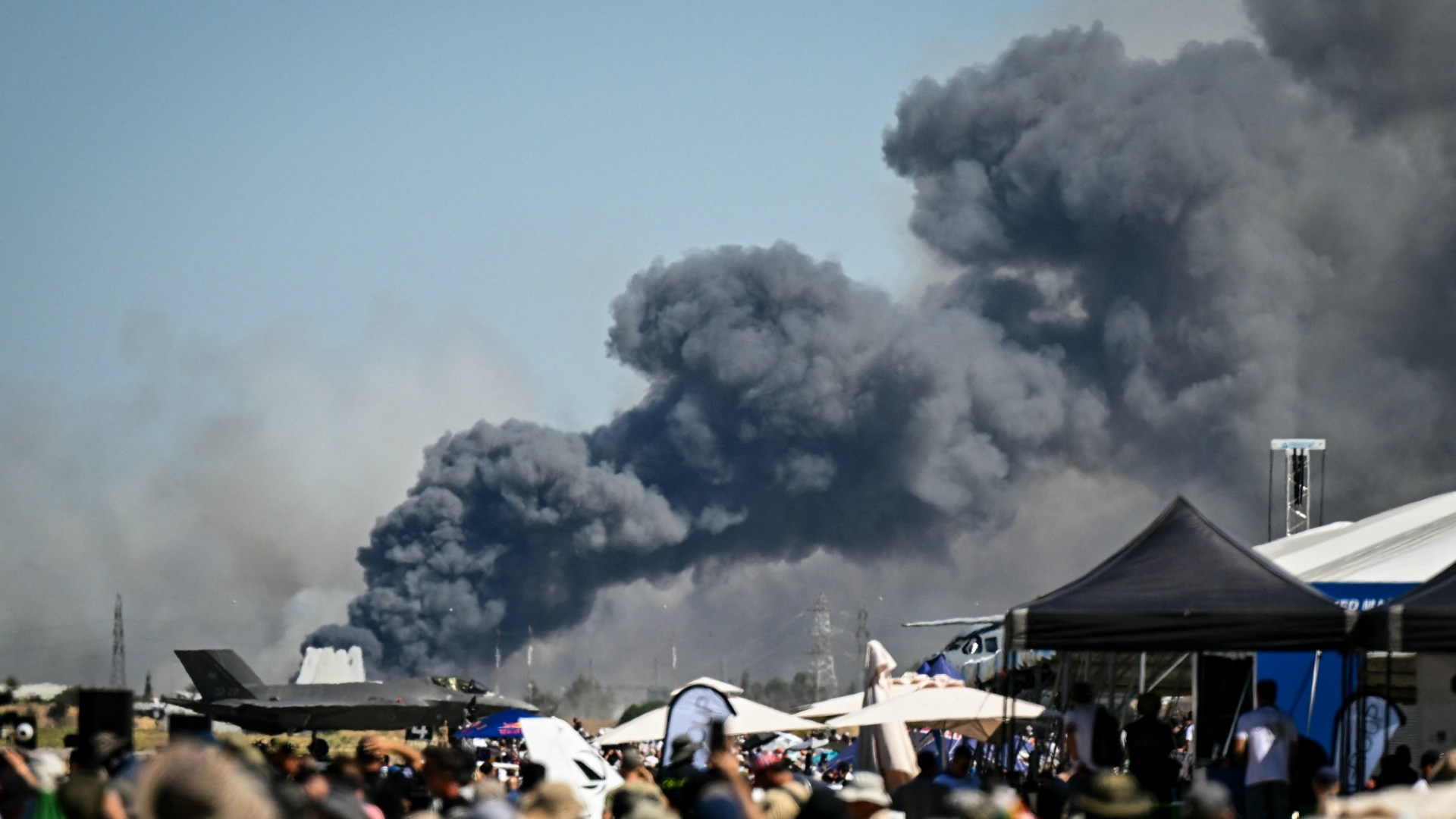 Air force jet crashes during annual air show in Greece in front of stunned crowd