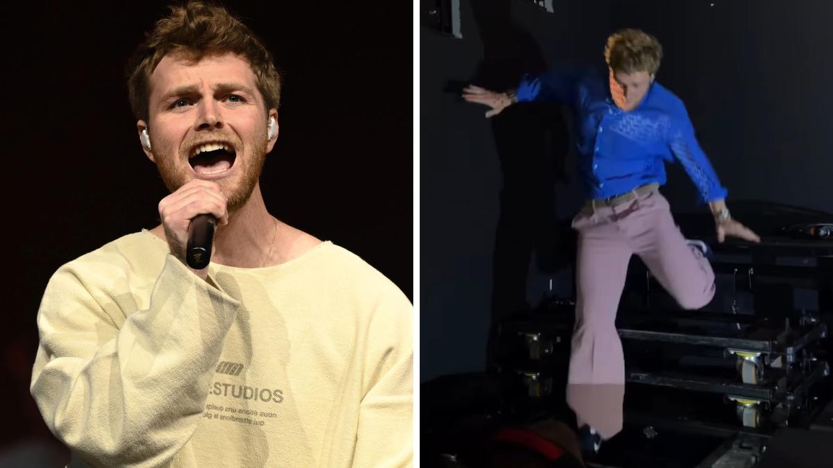 Alex Warren: US singer suffers tumble while performing on stage at Rod Laver Arena in Melbourne