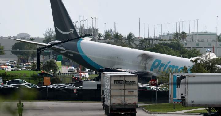 Amazon-contracted plane crashes at Miami airport after overrunning runway