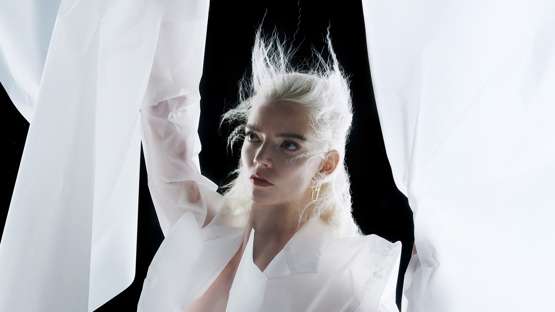 Anya Taylor-Joy flashes underboob and abs as she goes braless for eccentric V Magazine photoshoot