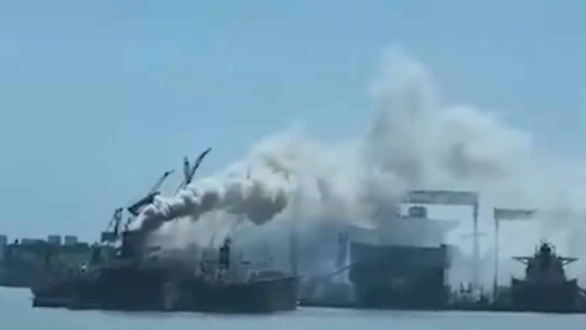 At least 20 killed & five missing as cargo ship goes up in flames while docked in port in China