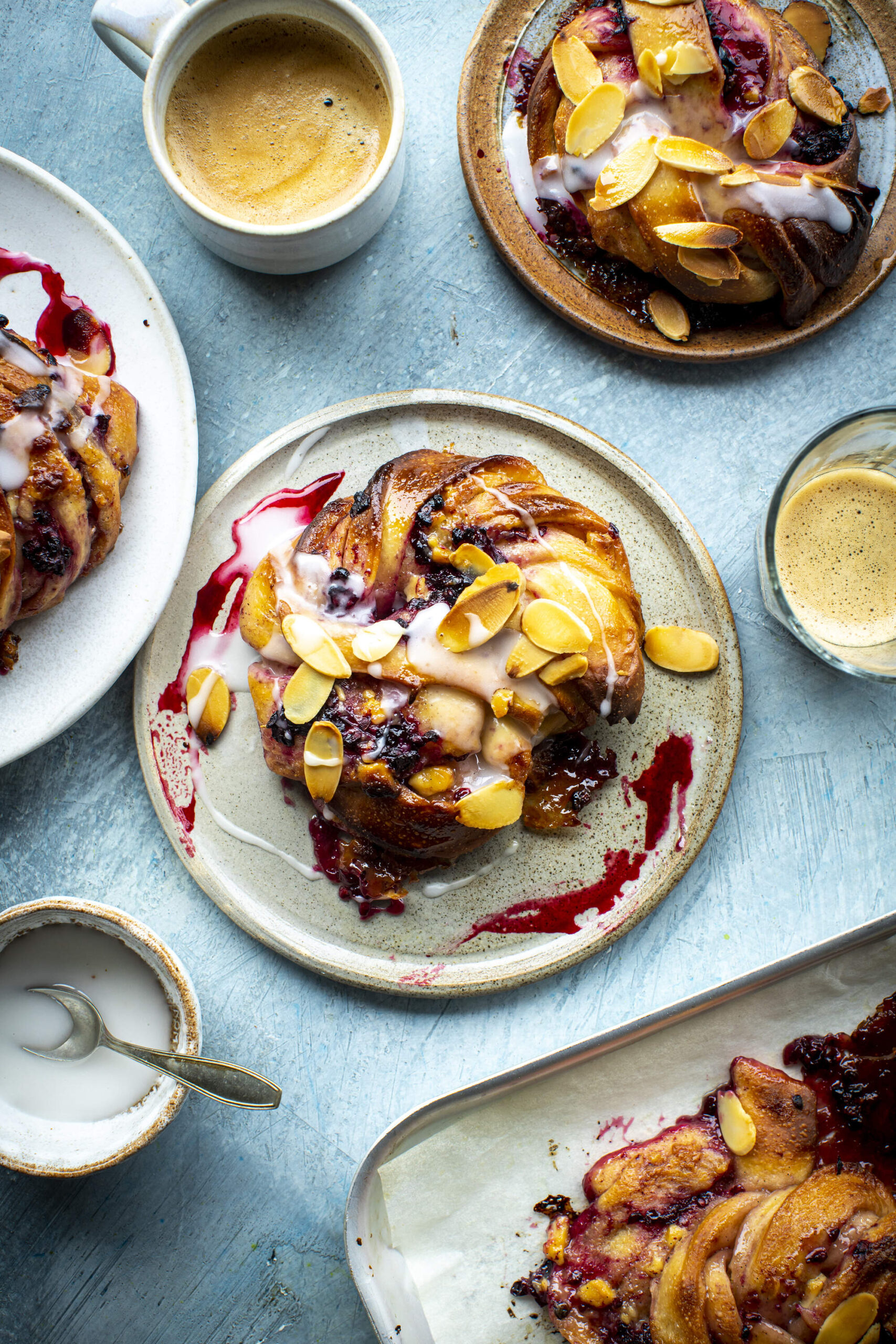 Blackberry & White Chocolate Swirl Buns
