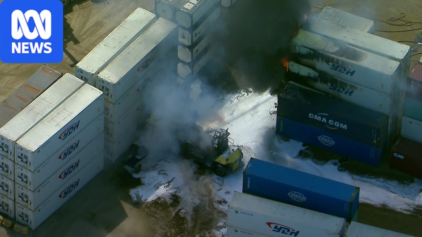 Breaking: Five hospitalised after forklift catches fire in Brisbane