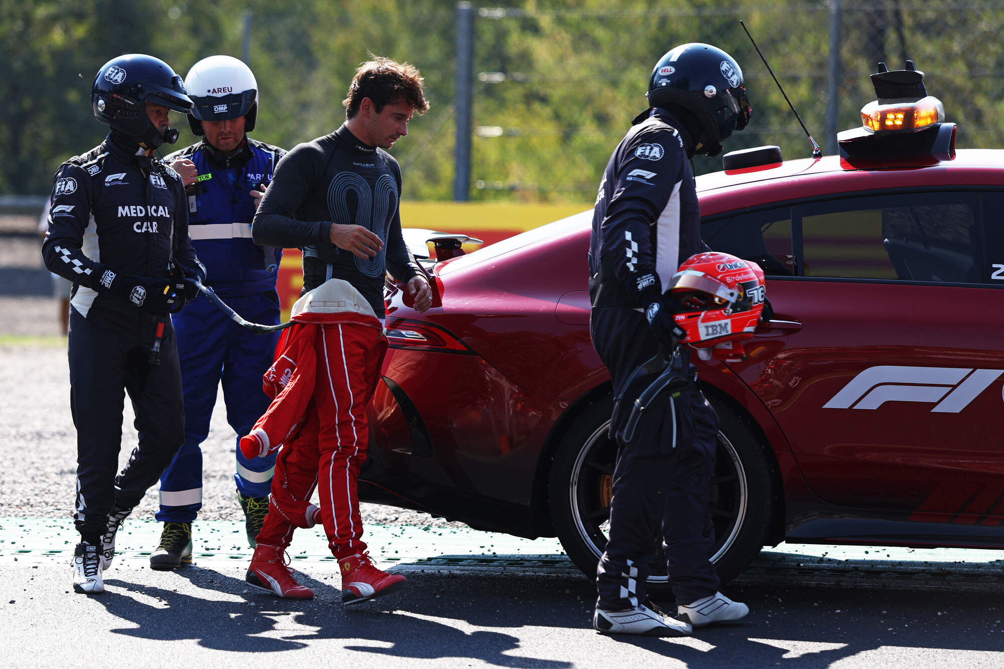 Charles Leclerc suffers high-speed crash at Italian Grand Prix