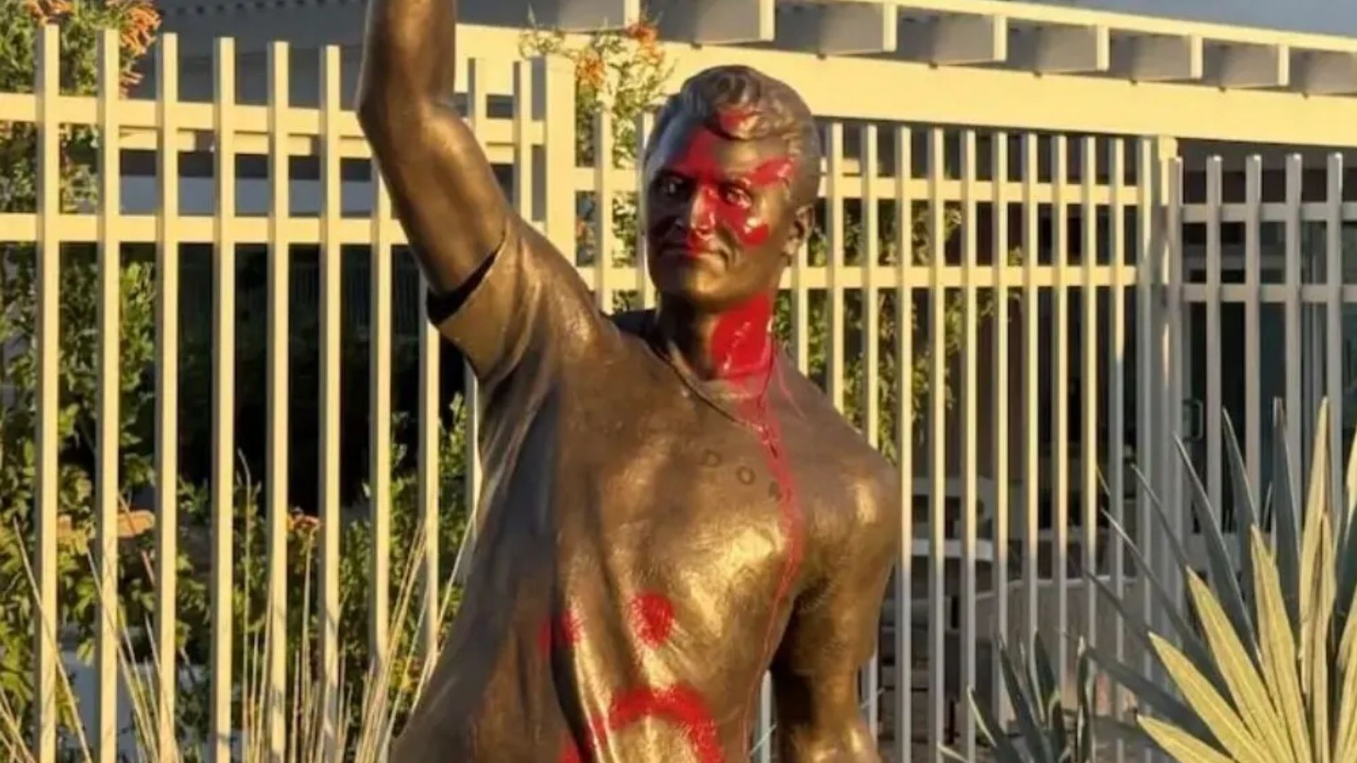 Charlie Kirk statue vandalized just days after unveiling at Turning Point HQ to mark anniversary of assassination
