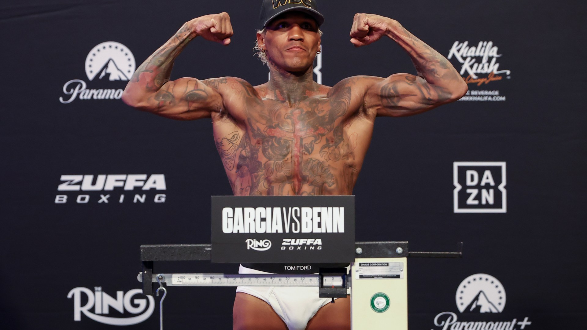 Conor Benn shows off TWO AND A HALF STONE weight gain just hours after Ryan Garcia weigh-in but fans not convinced