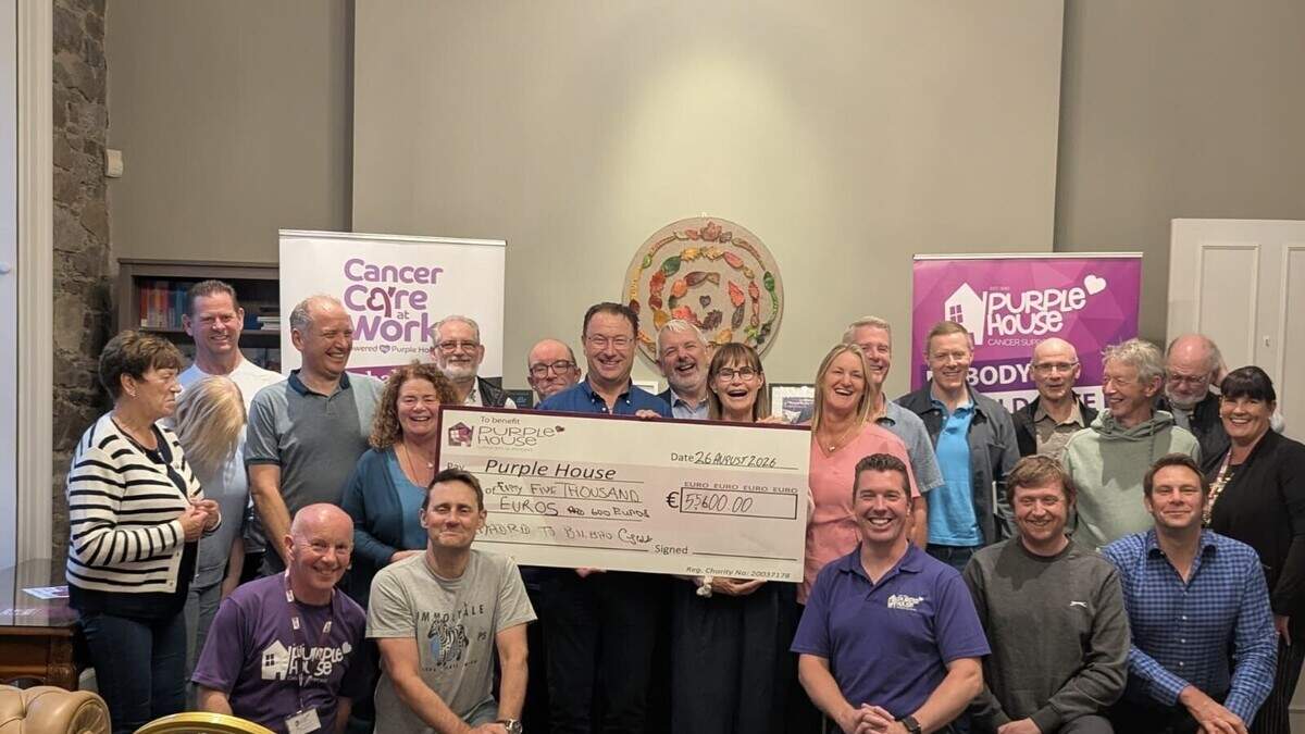 Cyclists raise €55,600 for Wicklow cancer charity Purple House as new challenge for 2027 announced
