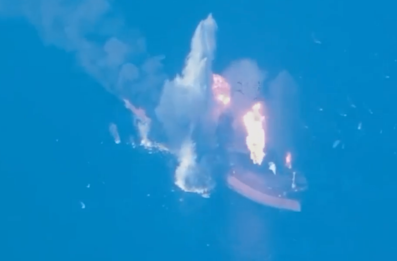 Dramatic moment US blitzes three Iranian oil tankers after ‘ballistic missiles launched towards navy warships’