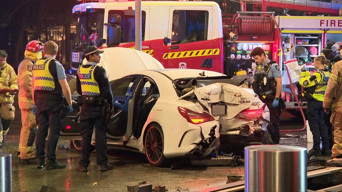 Driver of Mercedes in hospital after early-morning collision with shop front in Perth as police investigate