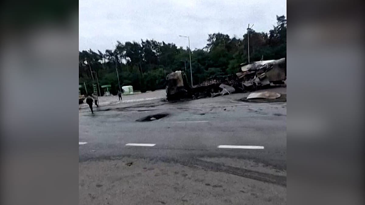 Drone strikes hit key Ukraine-Poland supply route, sparking border fires