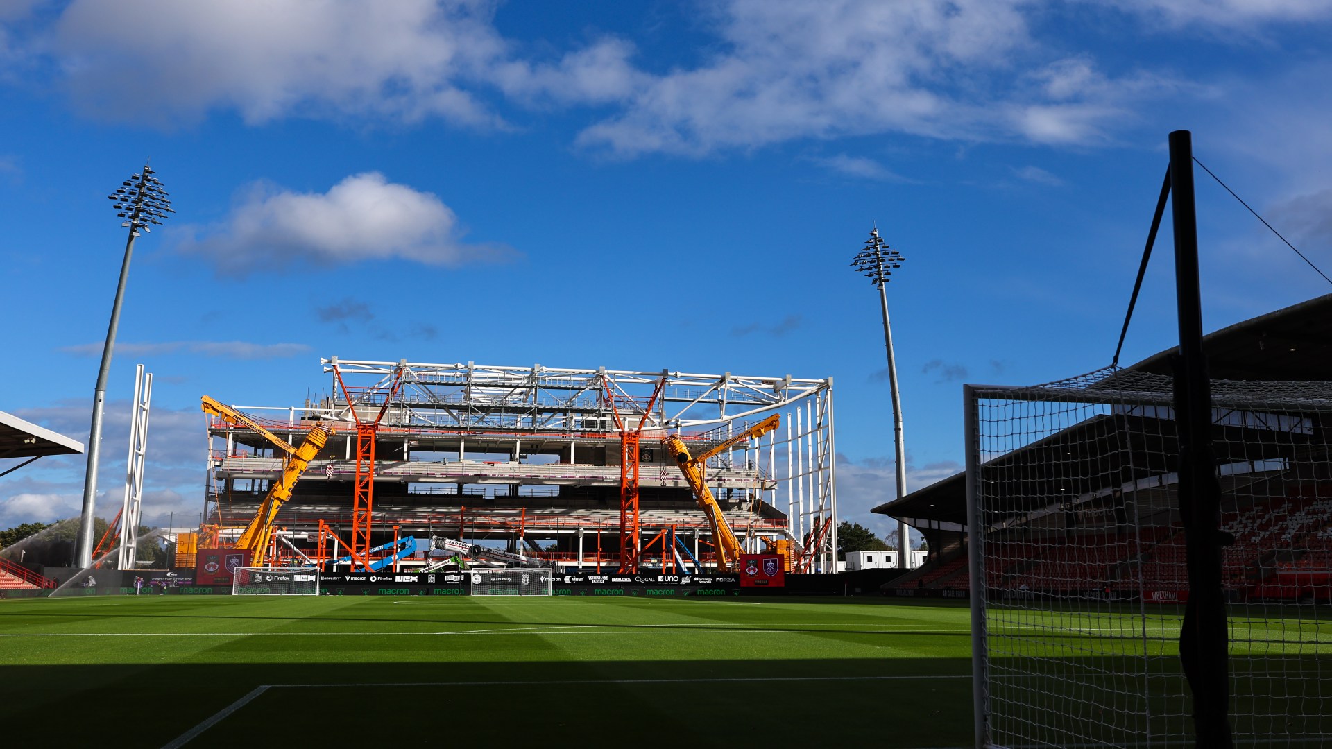 EFL stadium looks unrecognisable with huge scaffolding ahead of Championship clash as £70m renovation takes shape