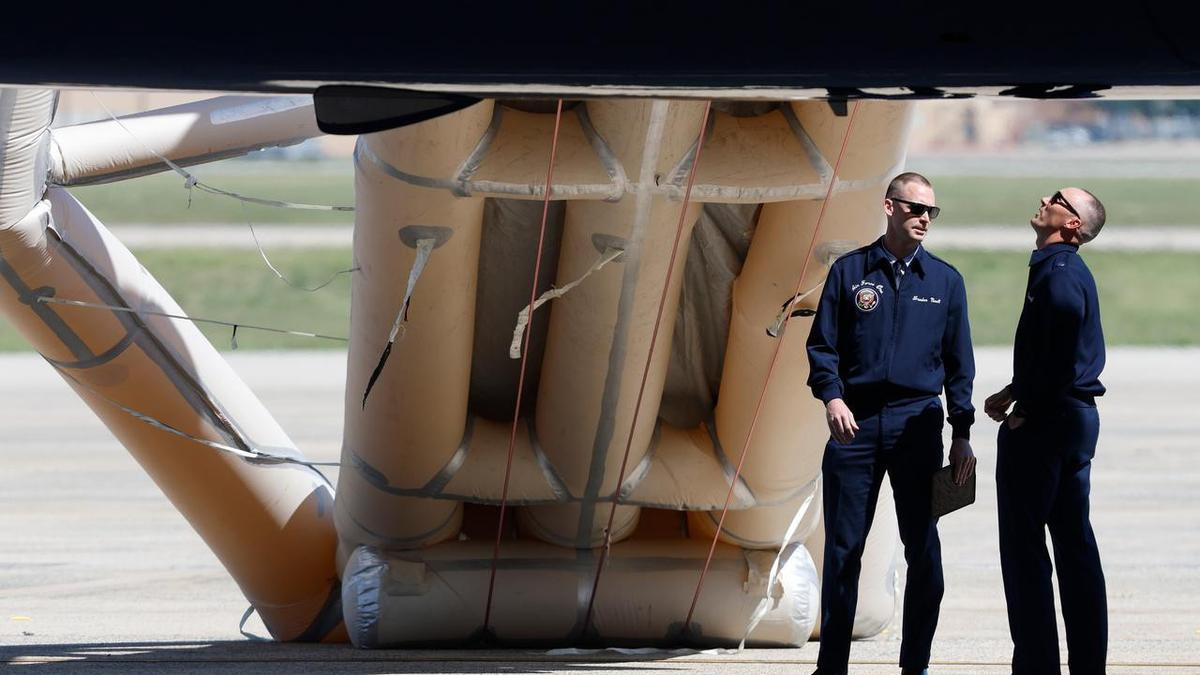 Embarrassment as Air Force One emergency slide deploys