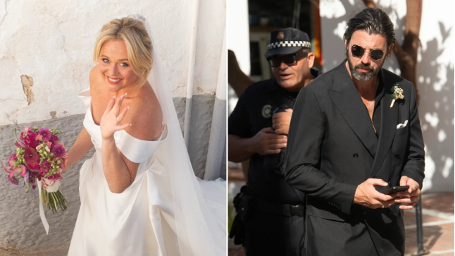 Emily Atack wows in gorgeous off-the-shoulder gown for second wedding with Alistair Garner