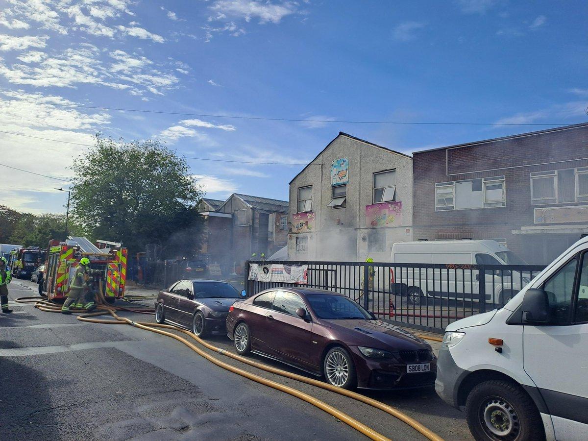 Fire rips through ground floor of two-storey warehouse in Wembley