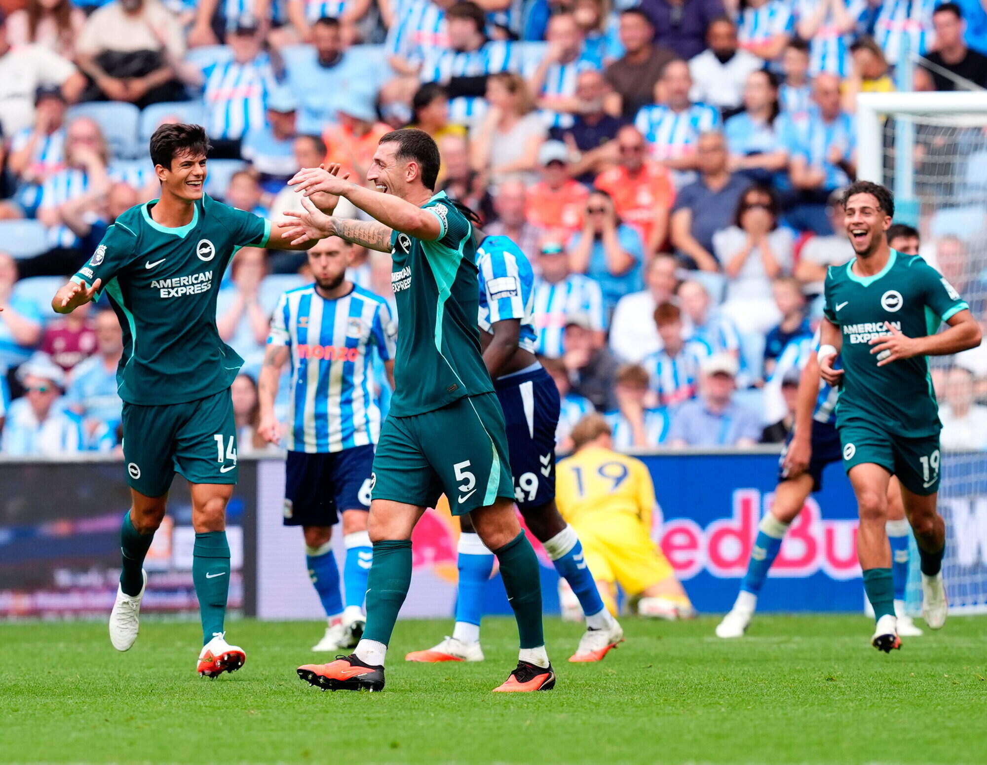 Five-star Brighton crush 10-man Coventry City to inflict fourth straight league defeat