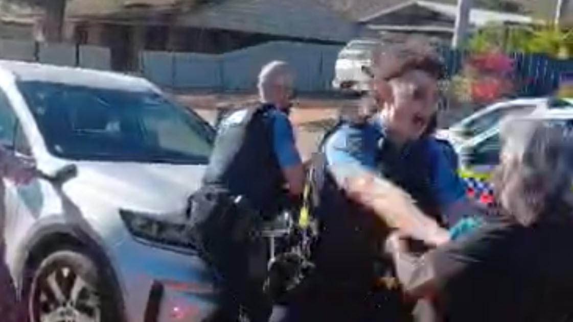 Footage emerges of Aboriginal woman being pushed to ground, prompting internal affairs probe