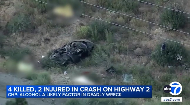 Four friends die after car veers off cliff and crashes into a pole