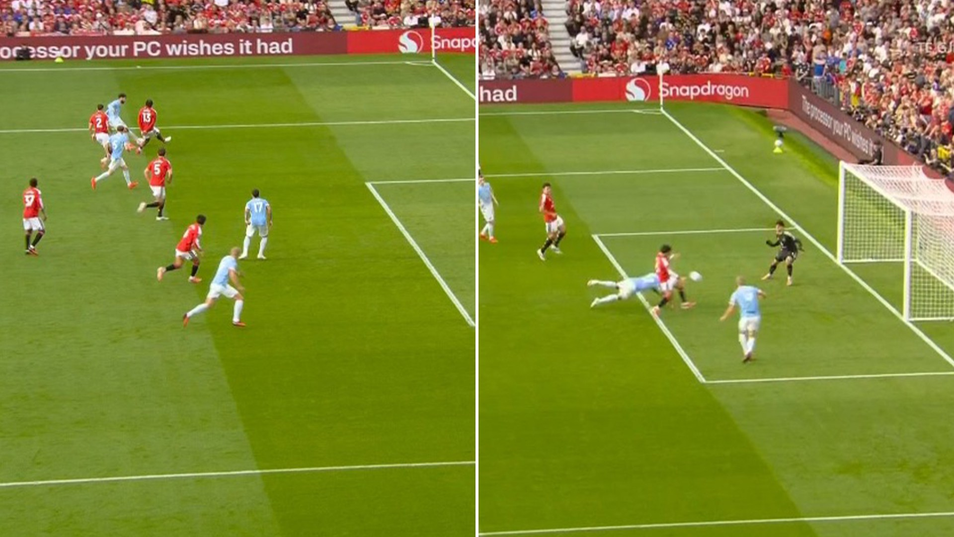 Gary Neville demands referee explanation as Erling Haaland somehow escapes offside to score against Man Utd