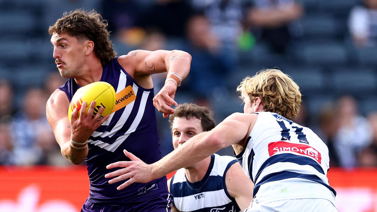 Geelong ruckman Mitch Edwards looks to get better of former Fremantle Dockers mentor Luke Jackson in semifinal