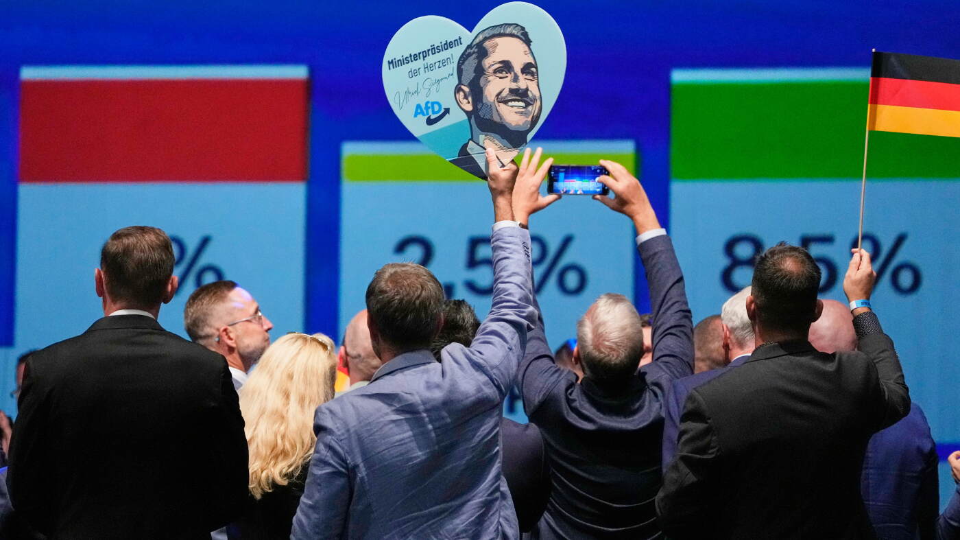 German exit polls suggest far-right party has big lead in regional election
