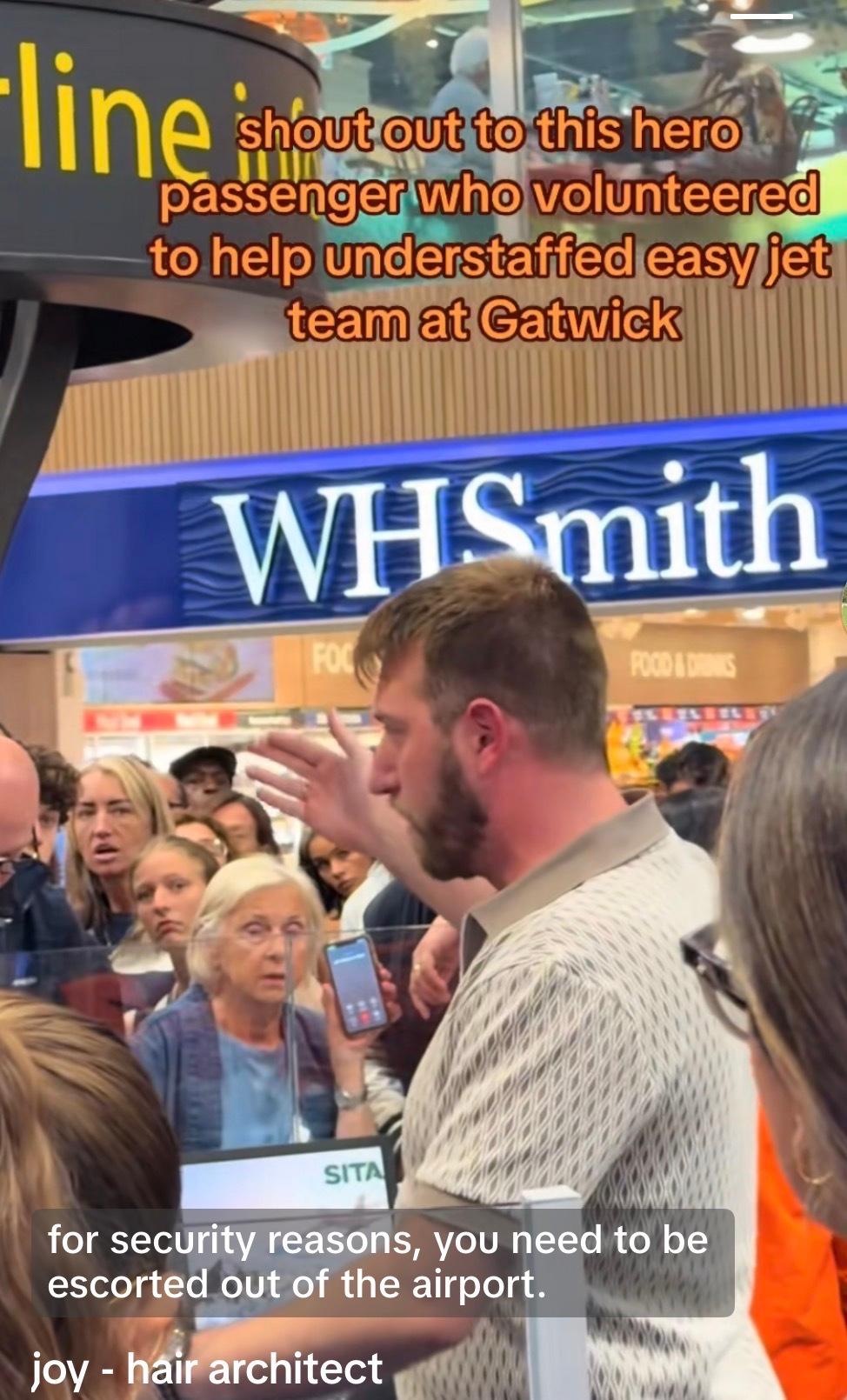 'Hero of Gatwick' becomes viral sensation after shouting out instructions to stranded passengers