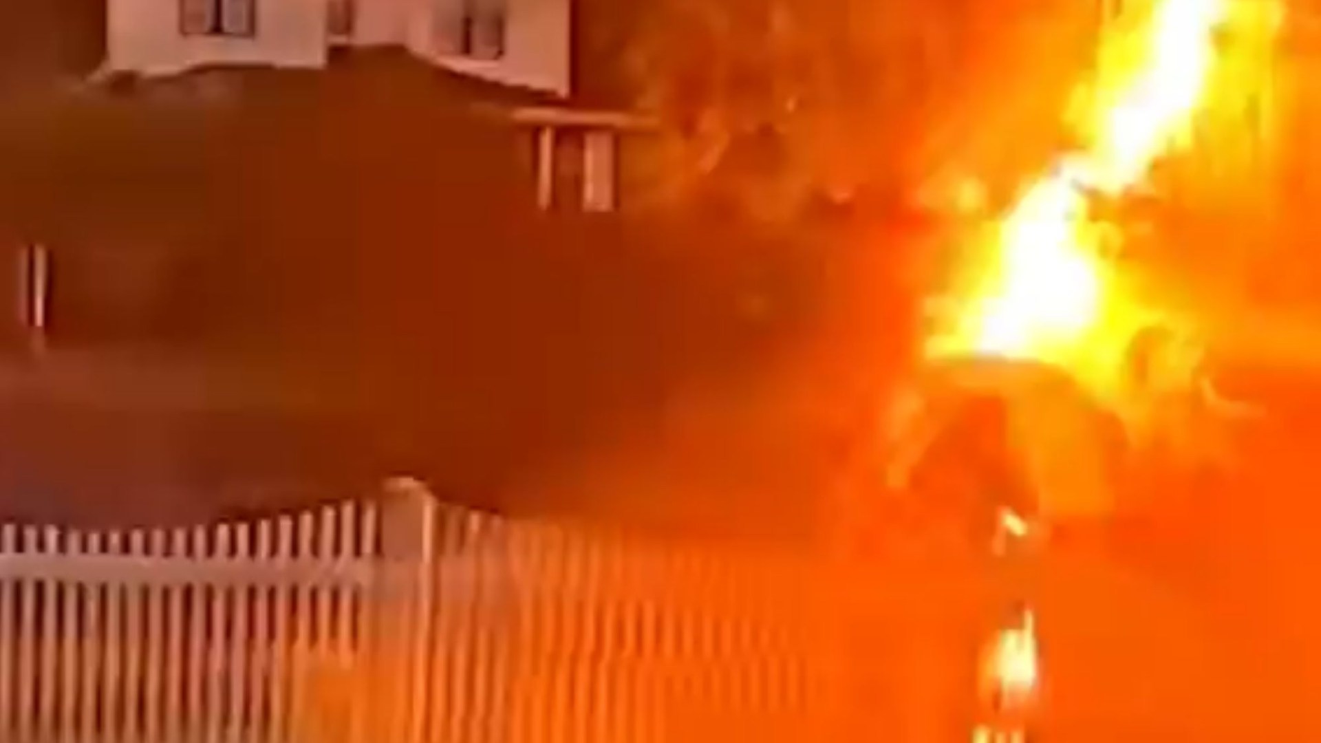 Horrifying moment man is struck by lightning & collapses to ground while walking to dentist appointment during storm