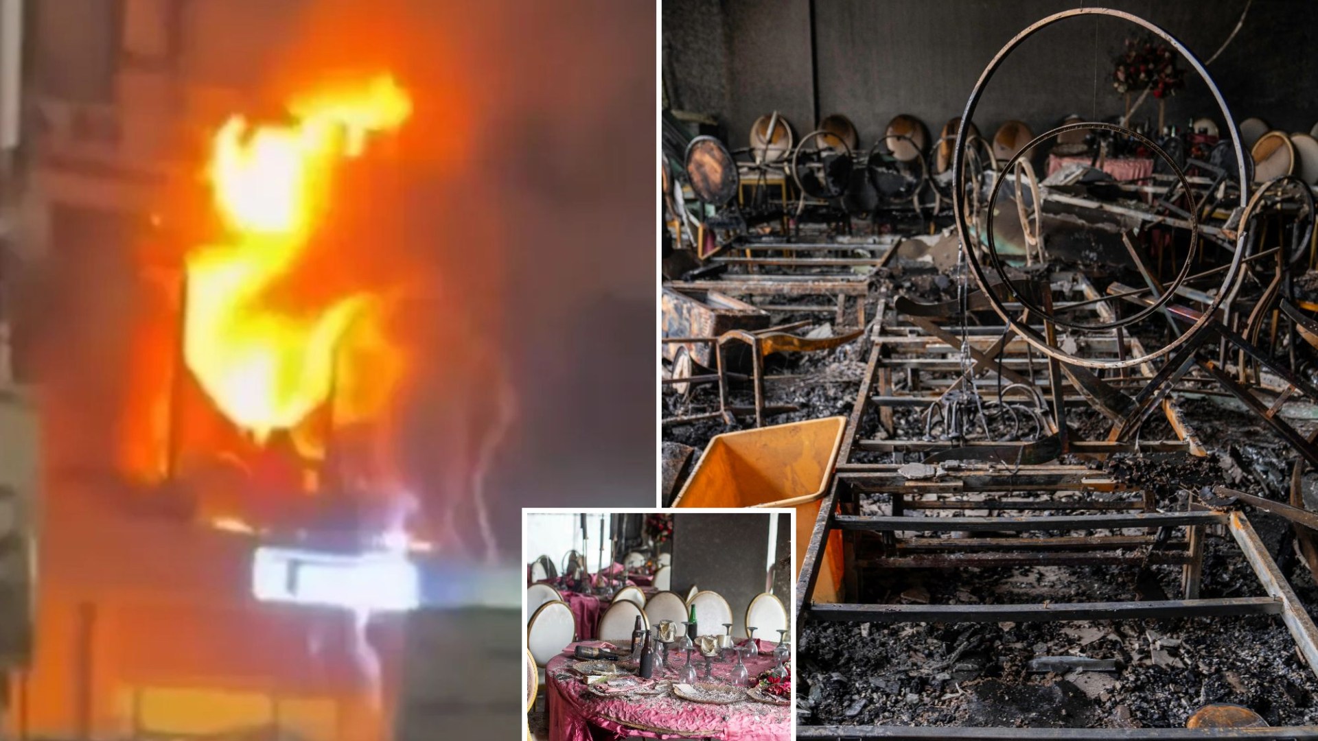 Horror moment fire rips through wedding venue leaving 22 dead after ‘fleeing guests became trapped by narrow exit’