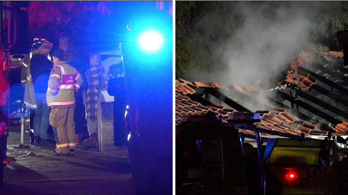 House destroyed by fire in White Gum Valley, near Fremantle, as crews continue monitoring