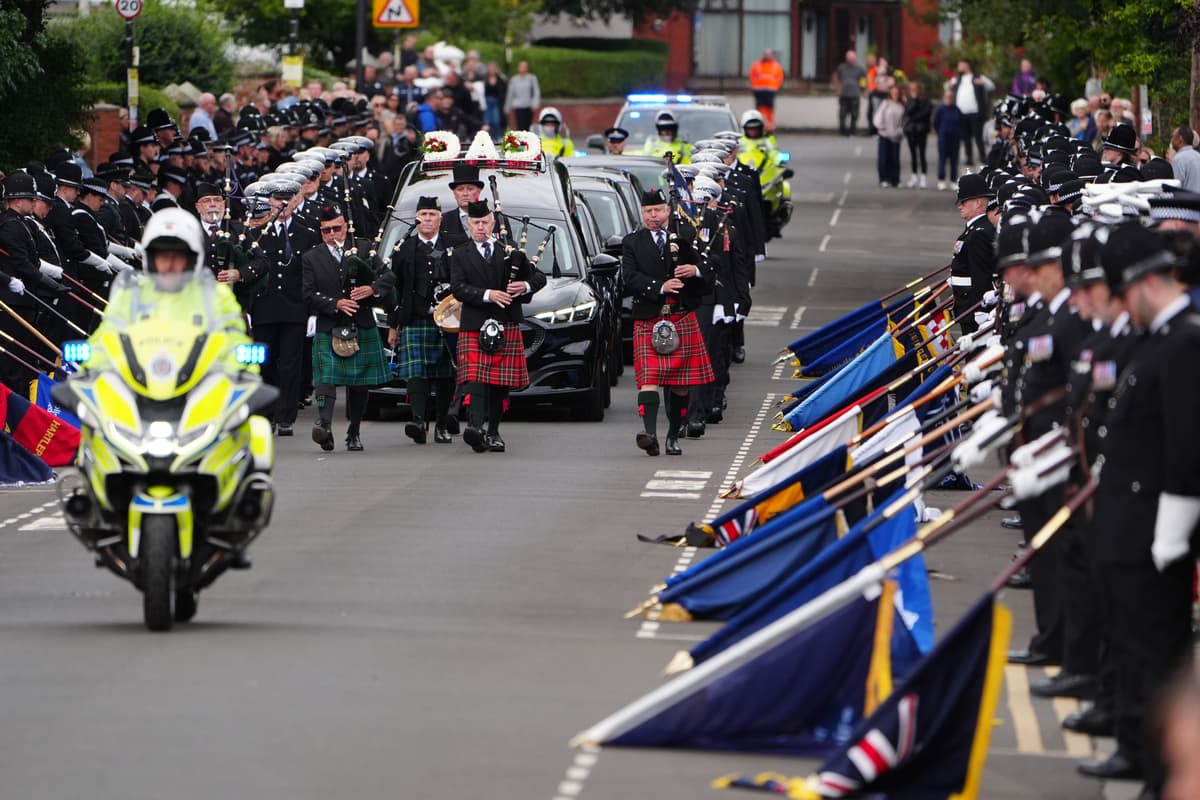 Hundreds of police line street at A66 crash colleague’s funeral