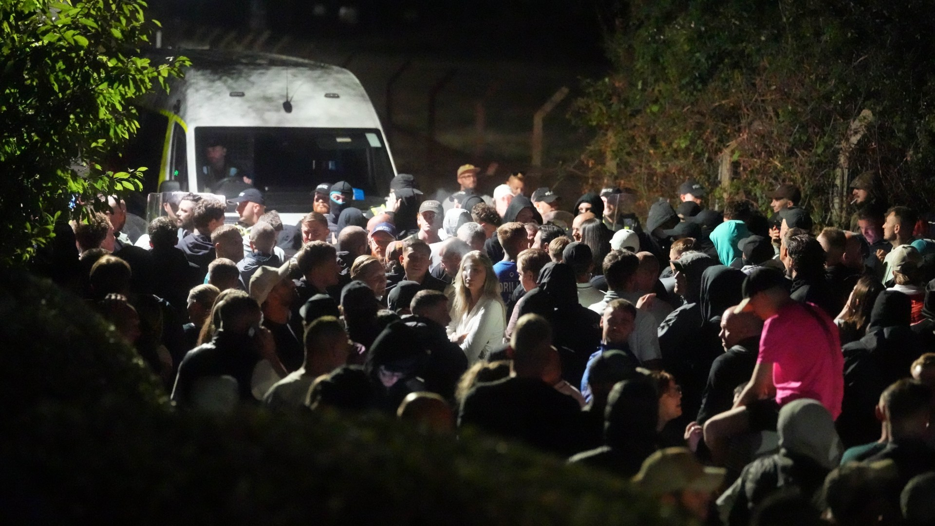 Hundreds of protesters descend on Portsmouth after migrant boat arrives