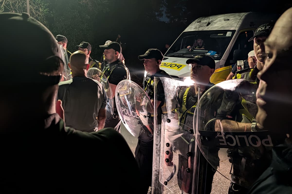 Hundreds of protesters descend on Portsmouth after small boat arrival