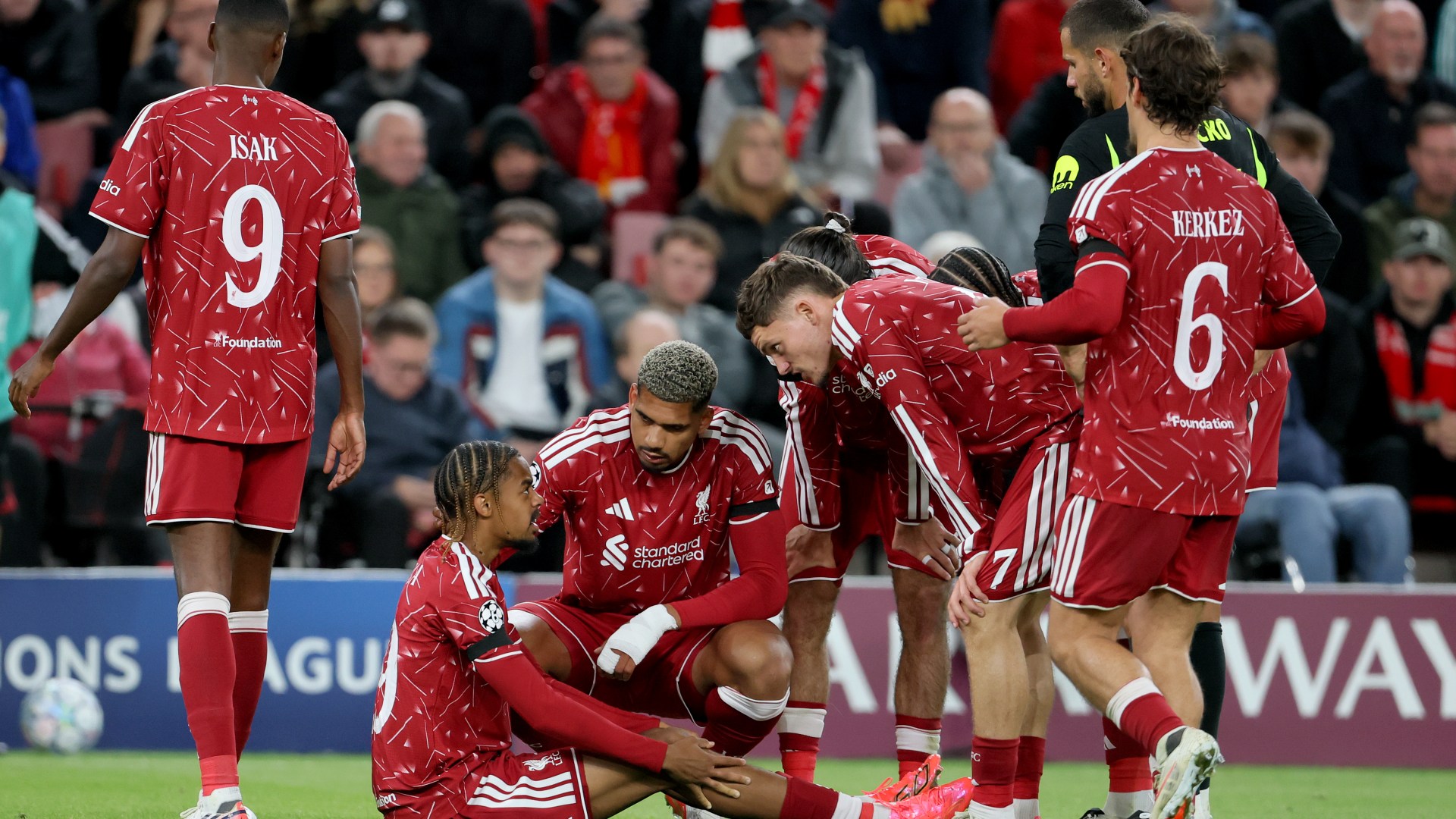 Iraola gives update on Bradley Barcola after £123m Liverpool signing suffers worrying-looking injury in first start