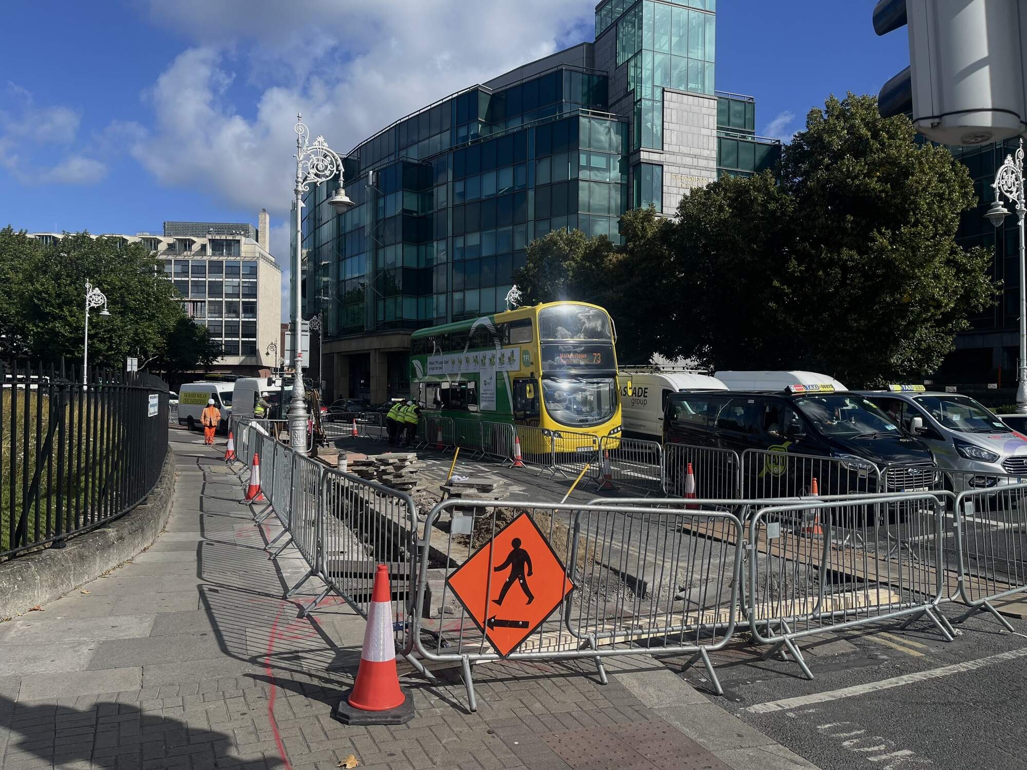 Ireland's first cycle path between car lanes begins construction on Dublin's Amiens Street