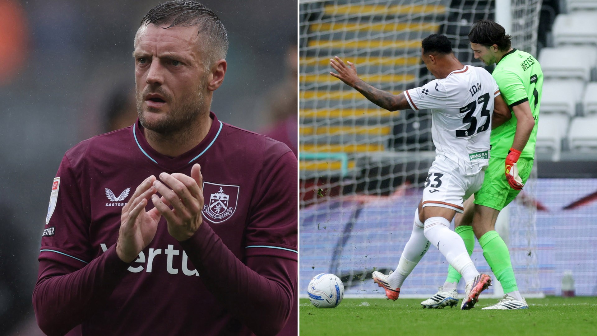 Jamie Vardy’s Burnley debut overshadowed by goalkeeping howler with Clarets rock bottom of Championship