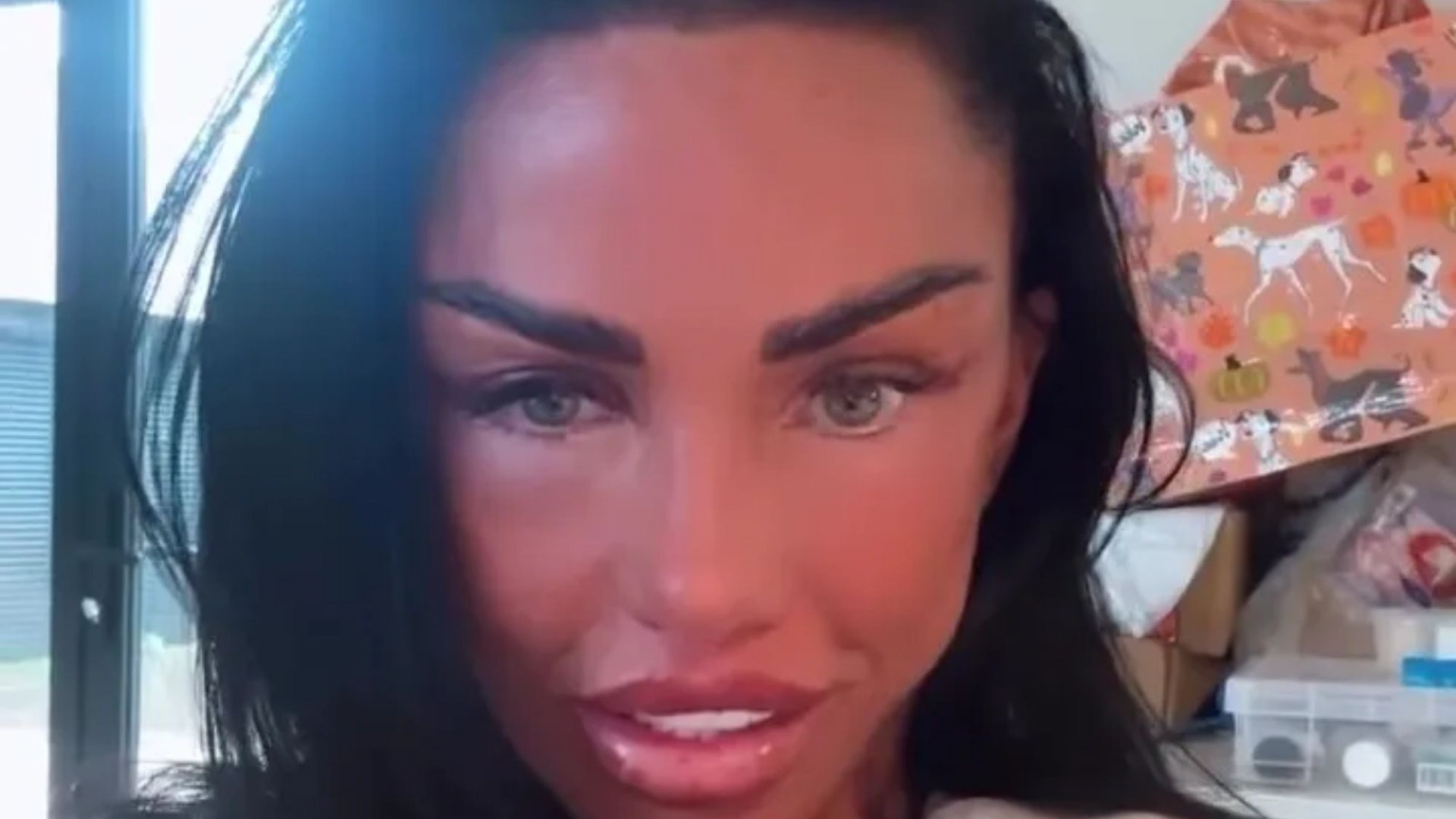 Katie Price shows off black eye, ‘hamster’ face and bandaged boobs after going under the knife AGAIN