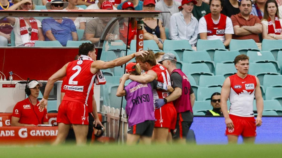 Knee injury brings early end to match for Swans captain