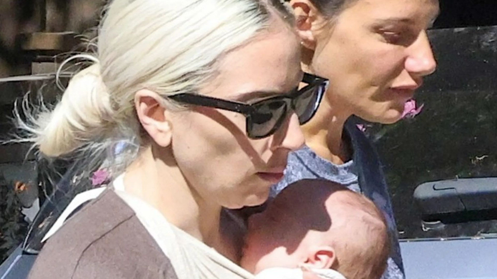 Lady Gaga seen with new baby for the first time after superstar welcomed first child with fiance Michael Polansky