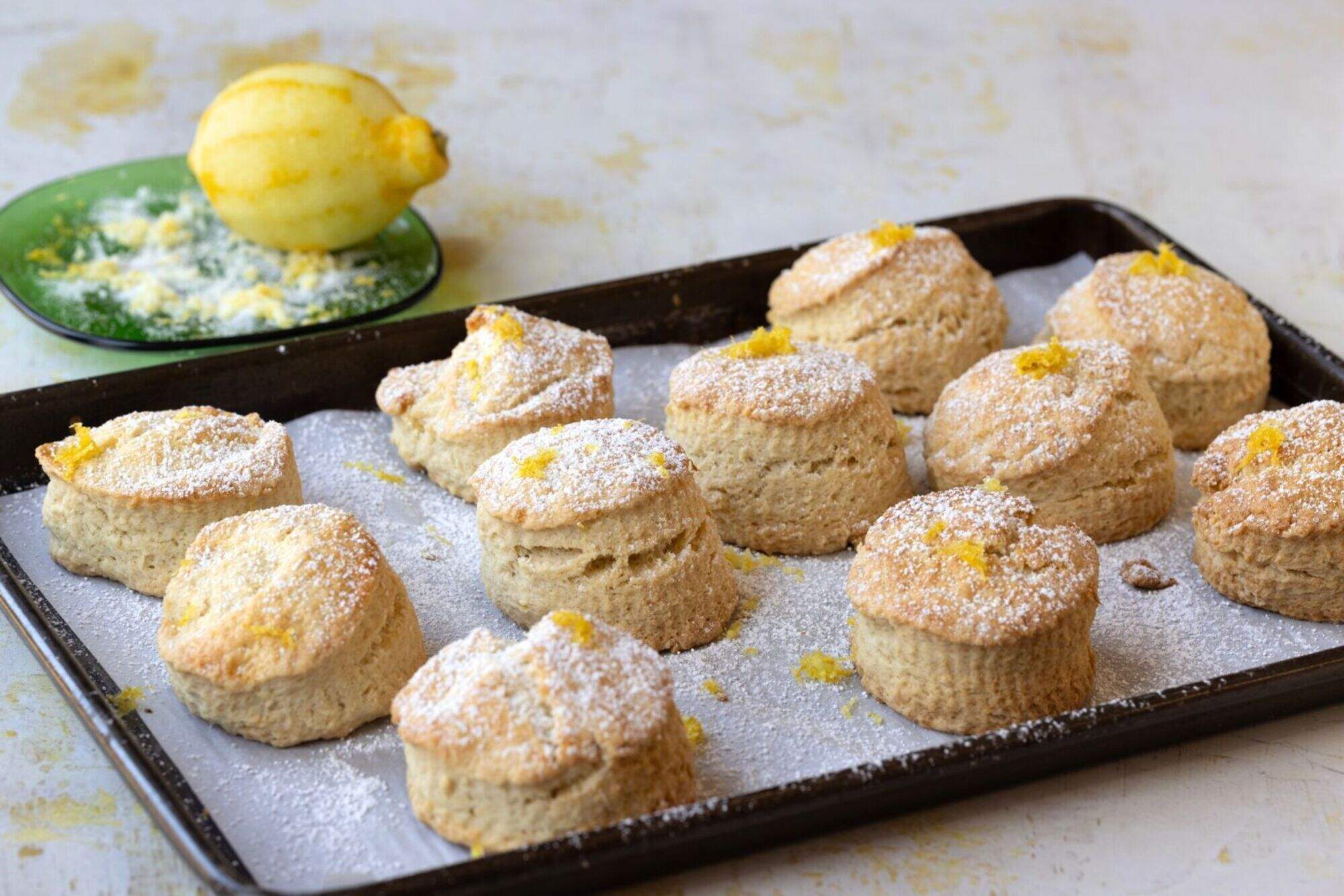 Lemon and almond buttermilk scones