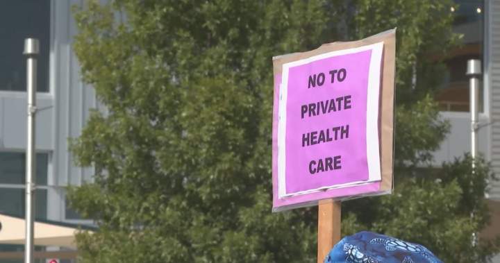 Lethbridge protesters rally as Alberta’s Bill 11 takes effect