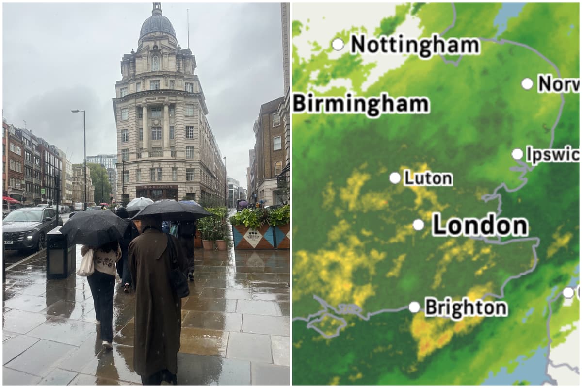 London weather LIVE: Heavy rain falling on capital 'for several hours' as commuters share reactions