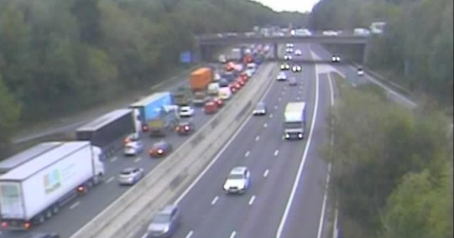 Lorry spills 300 litres of diesel across M3 after crash