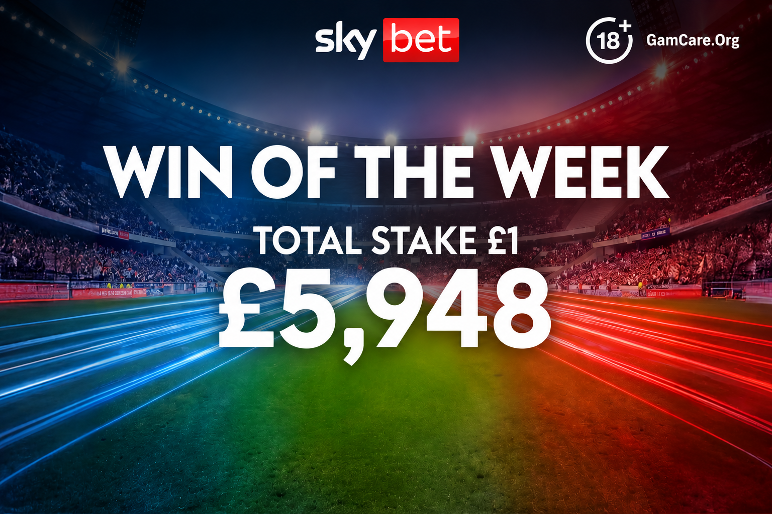 Lucky punter turns £1 into £5,948 from mammoth 25-fold midweek footy acca