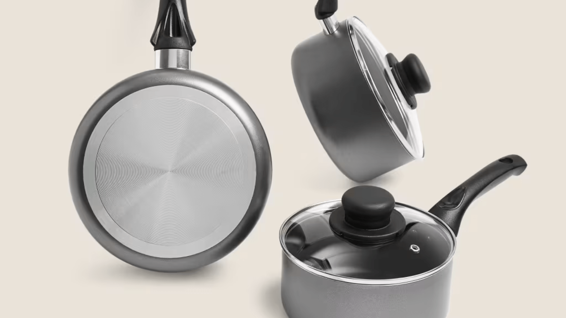 M&S is selling a 3-piece non-stick pan set for £16 – no, that’s not a typo