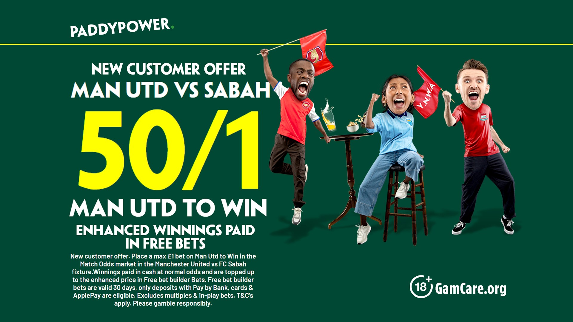 Man Utd vs Sabah: Get 50/1 for United to win Champions League tie | Paddy Power