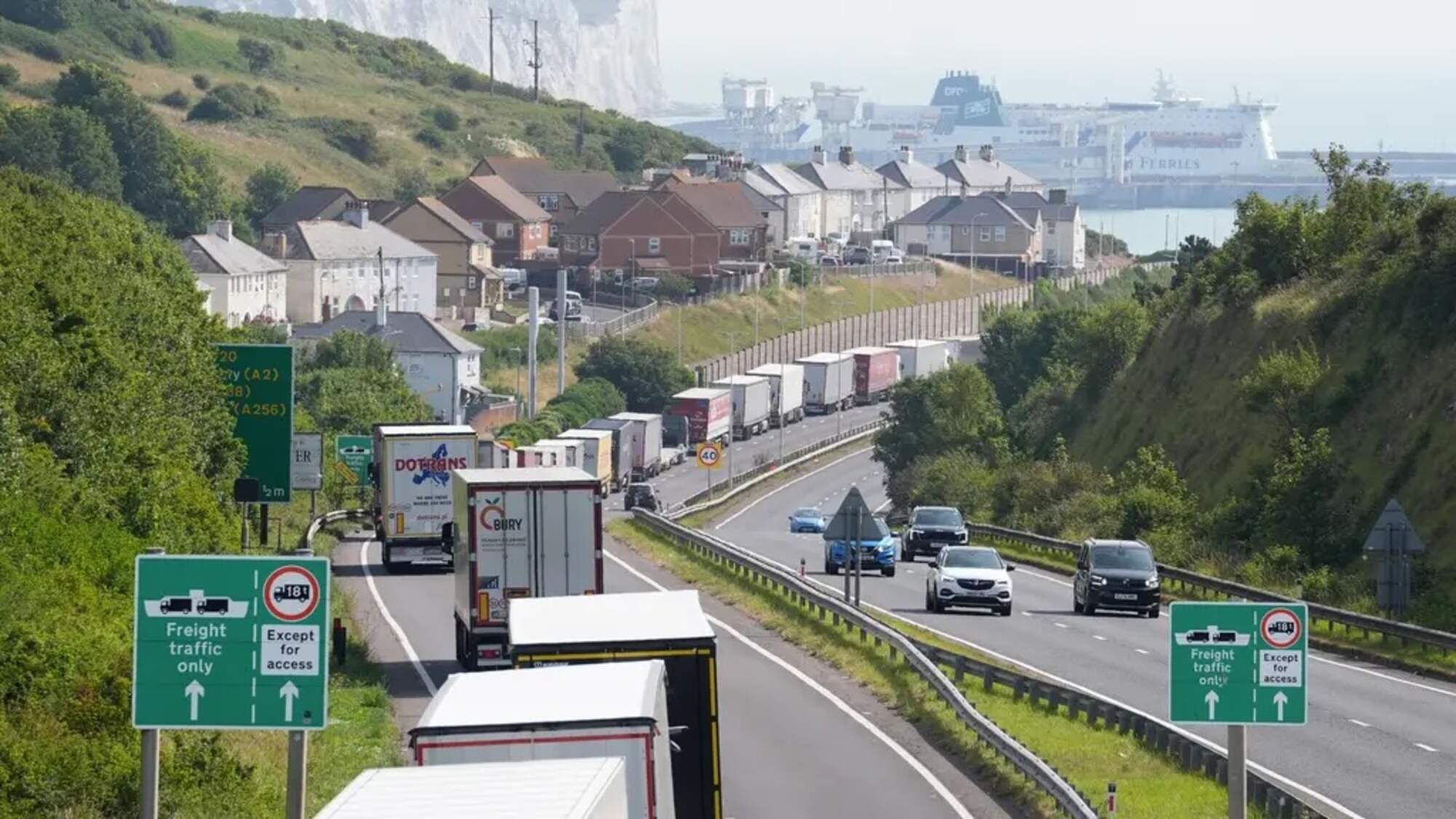 Masked demonstrators block traffic in and out of Port of Dover