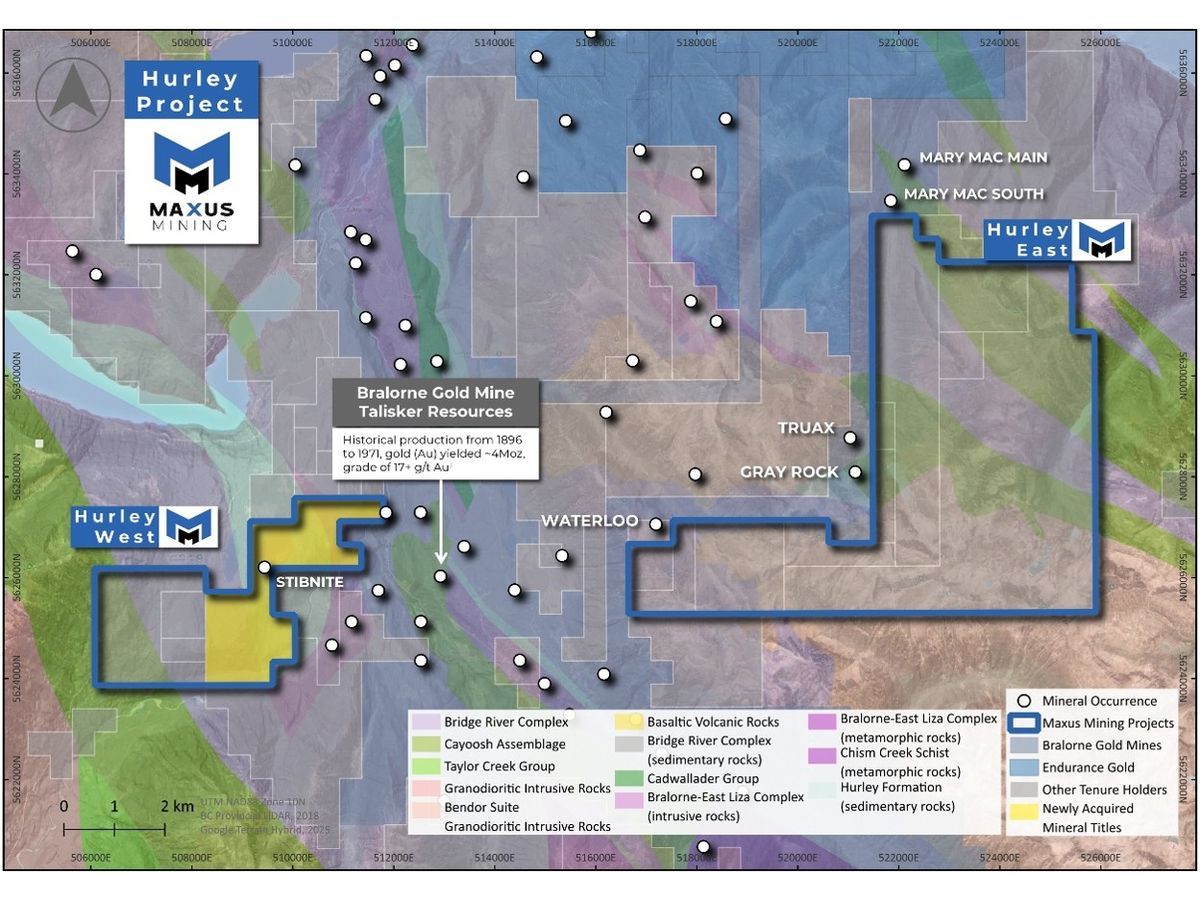 Maxus Mining Expands Hurley West Antimony Project to Cover Historic Stibnite Prospect with Historical Results up to 16.9% Sb