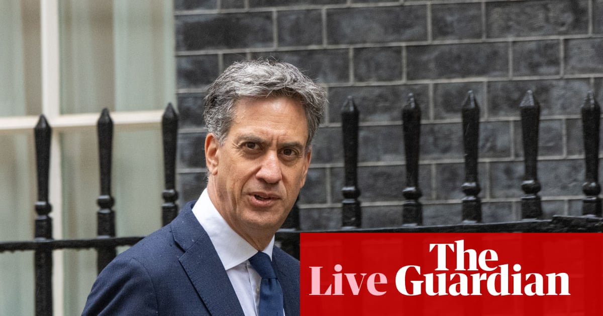Miliband defends sanctions on Israeli settlements and pushes back against chief rabbi’s criticism – UK politics live