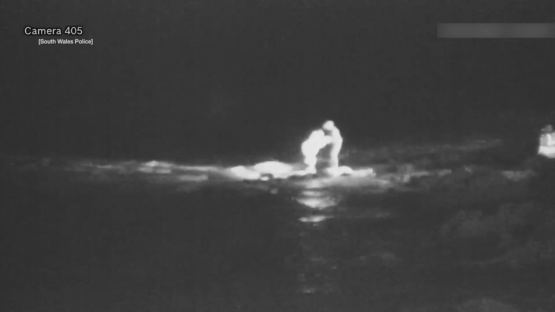 Moment brave cops rush into sea to arrest paedophile, 45, after he tried to escape by jumping into waves