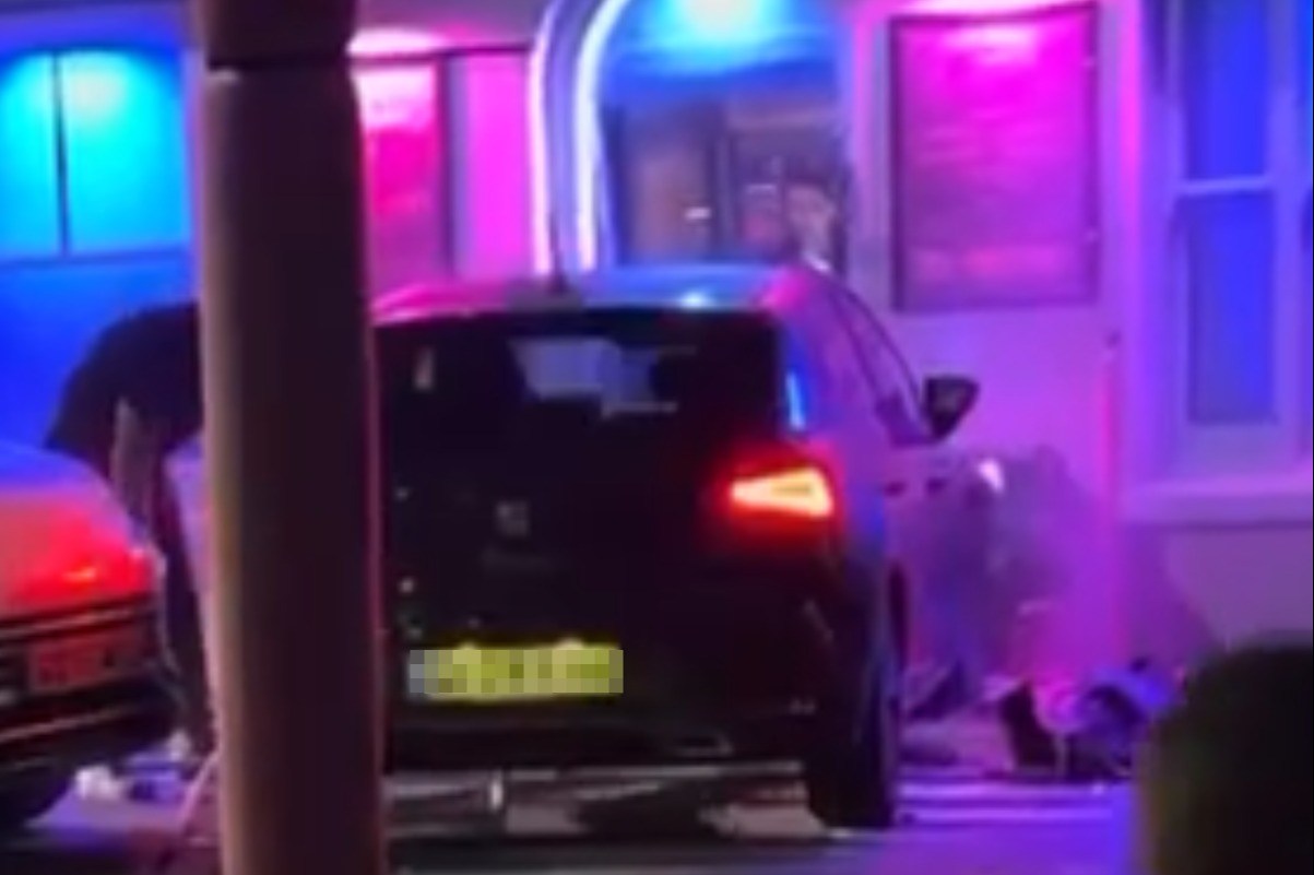 Moment car ploughs into packed pub and terrified punters flee – as driver, 18, faces jail