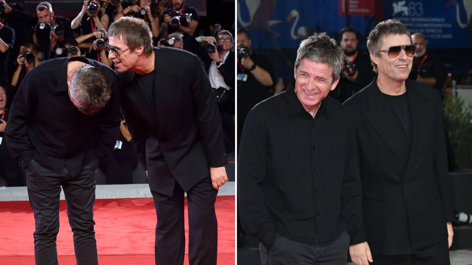 Oasis fans go nuts as Liam Gallagher makes brother Noel laugh on red carpet as they brand moment ‘biblical’